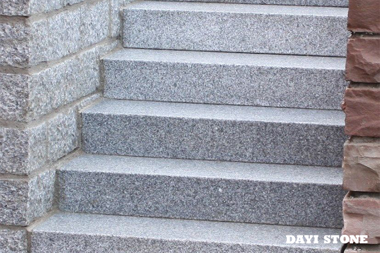 Stair Light Grey Granite Stone G603-10 All sides flamed 100x35x15cm